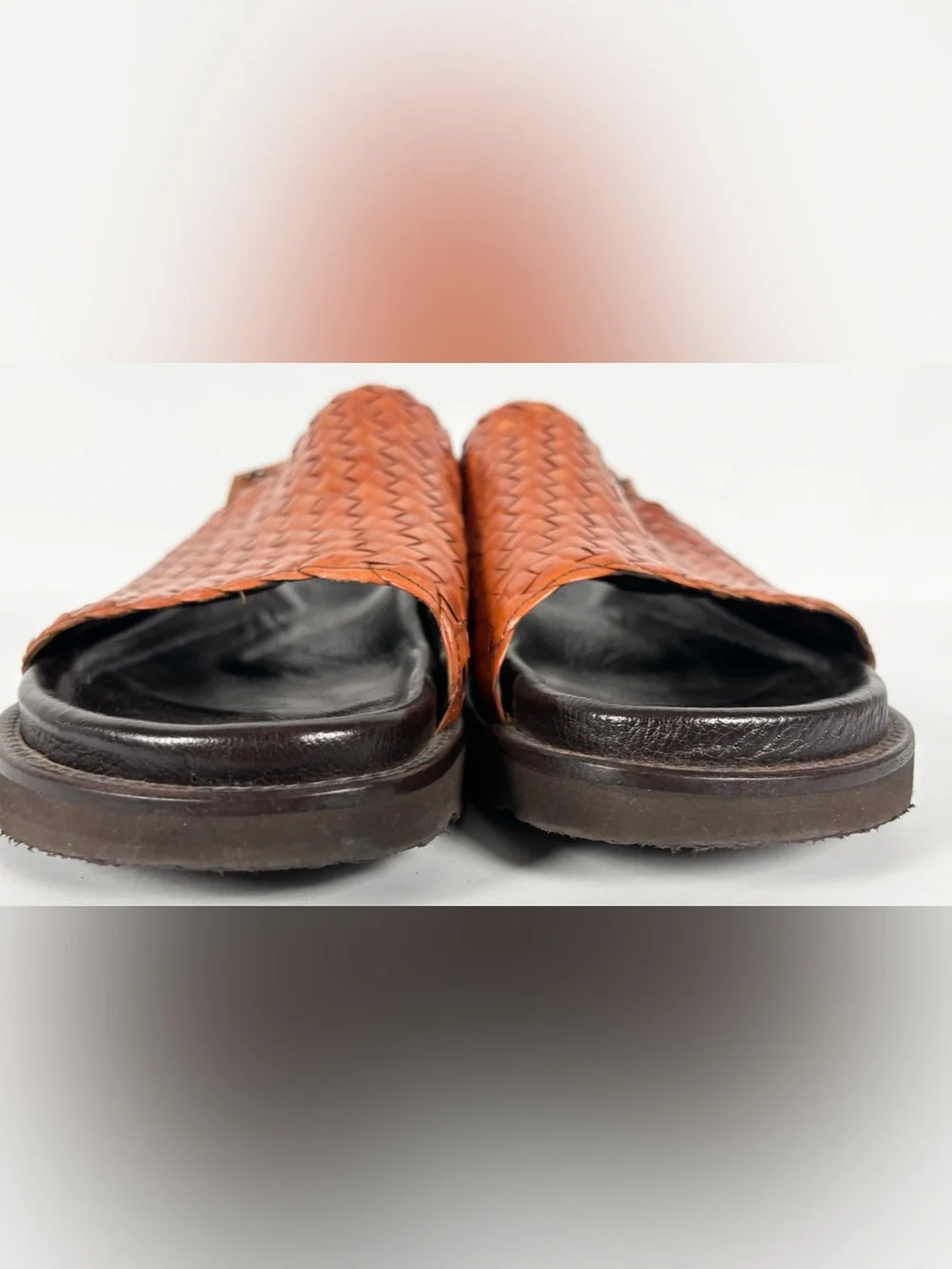 Donald J Pliner M 9/W 10.5-11 Woven Leather Platform Boho Chunky Slip on Sandals